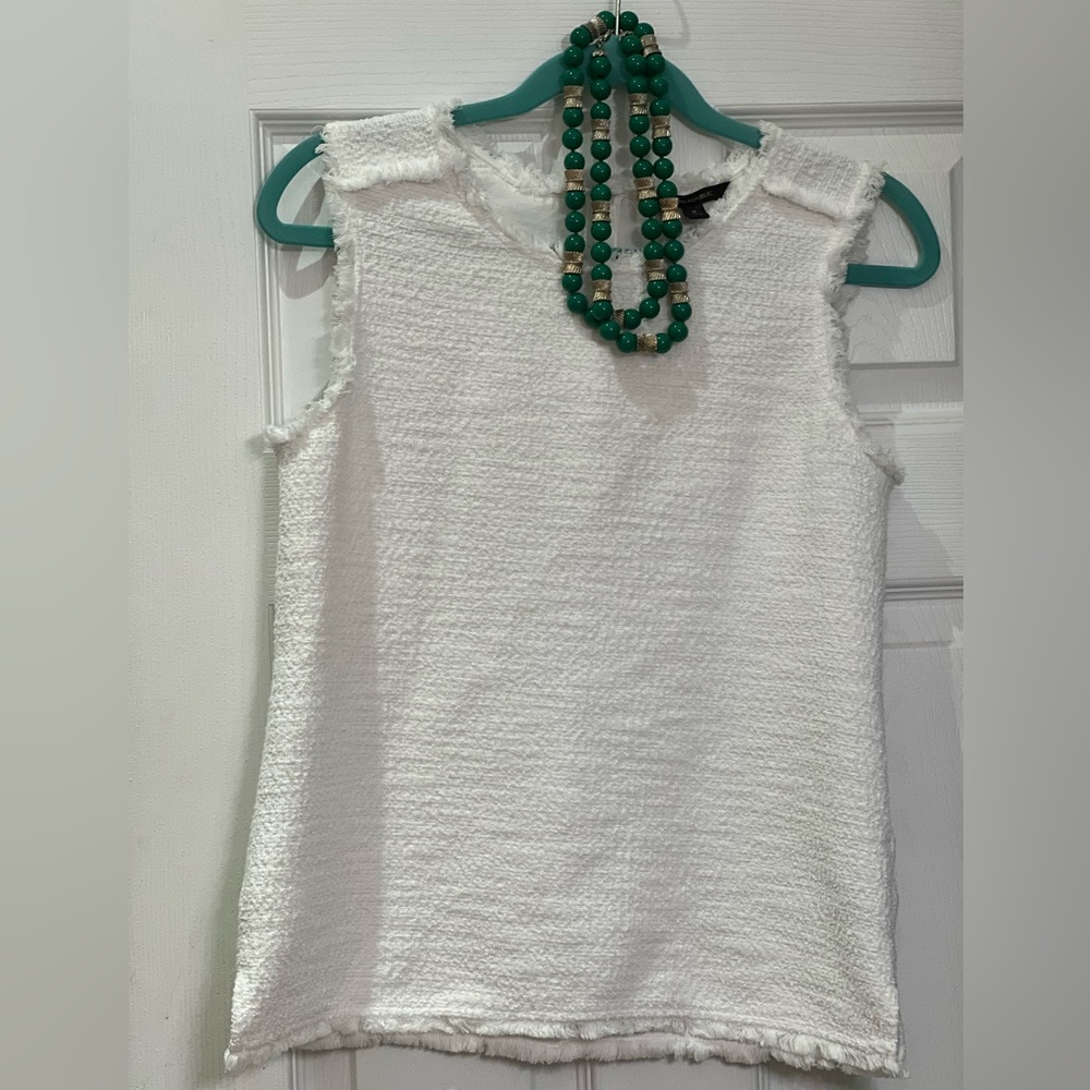 Banana Republic White Sleeveless Blouse Size S